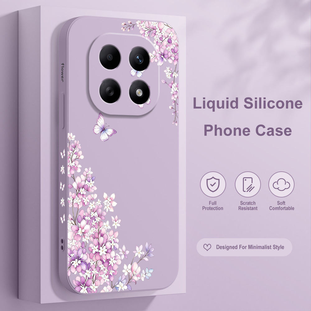 Xiaomi Redmi Note 14 - Violet Bloemen Telefoonhoesje Voor Xiaomi Redmi